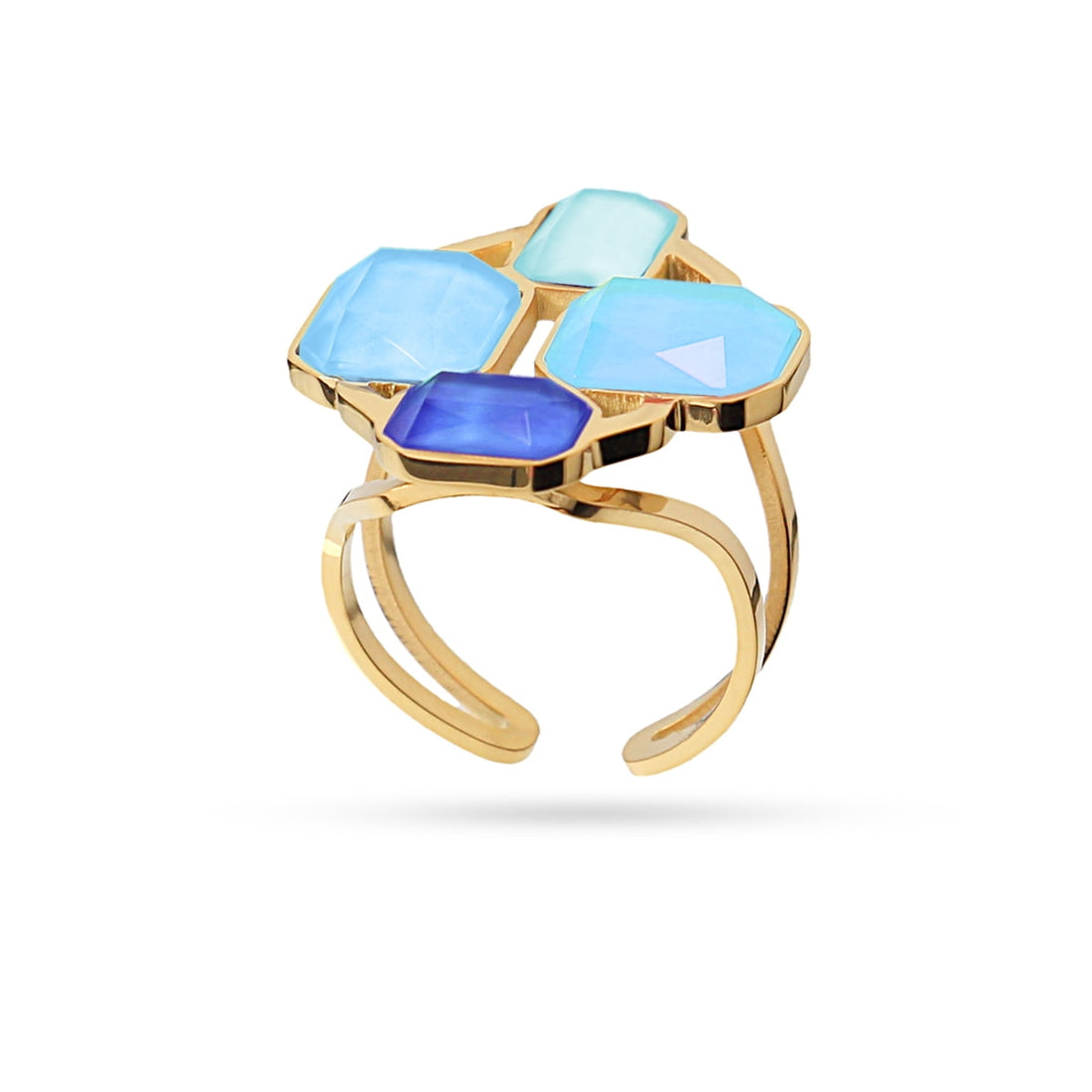 Anillo Pixels Radiant Azul Anartxy