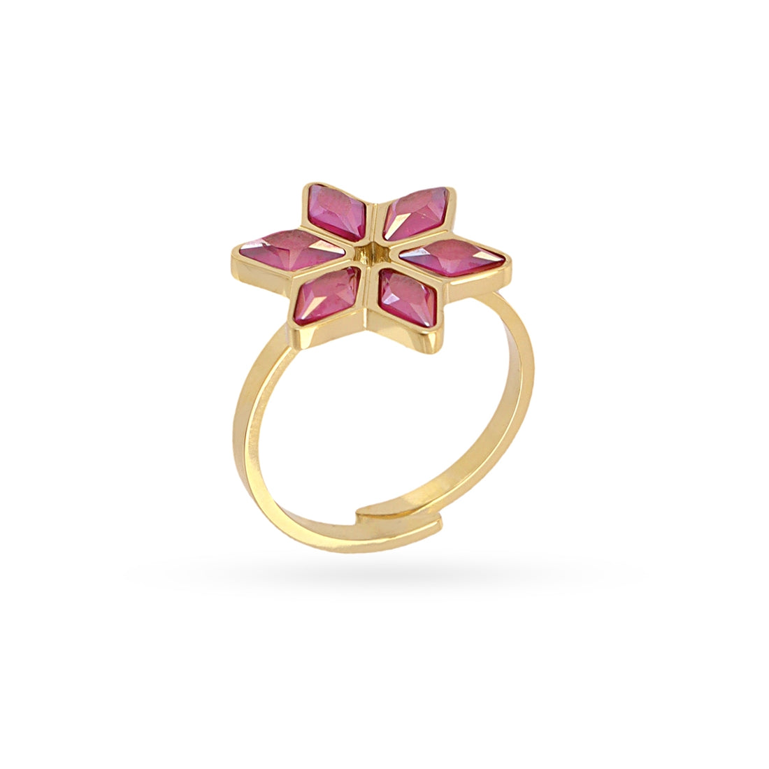 Anillo Prisma ajustable flor Rosa Anartxy