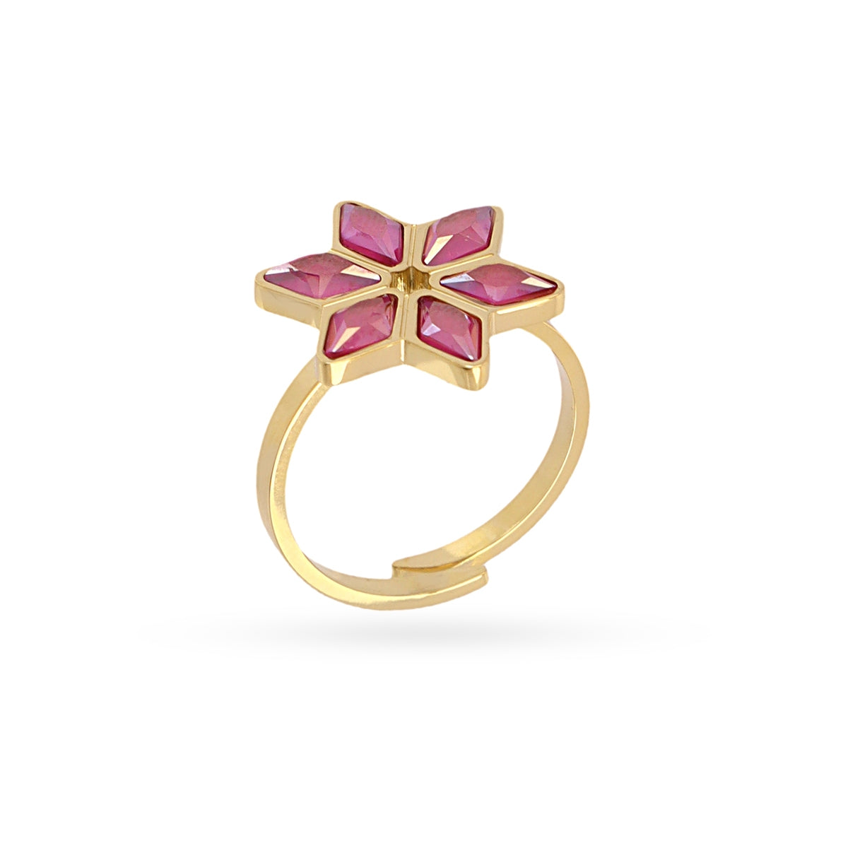 Anillo Prisma ajustable flor Rosa Anartxy
