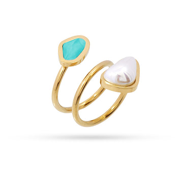 Anillo Aqua Algae Turquesa Anartxy