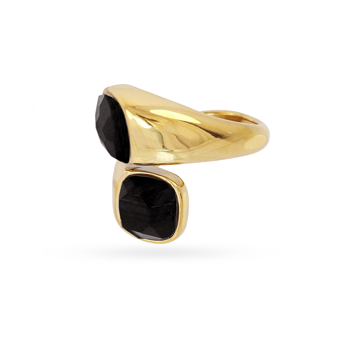 Anillo Spirit doble piedra natural Negro Anartxy