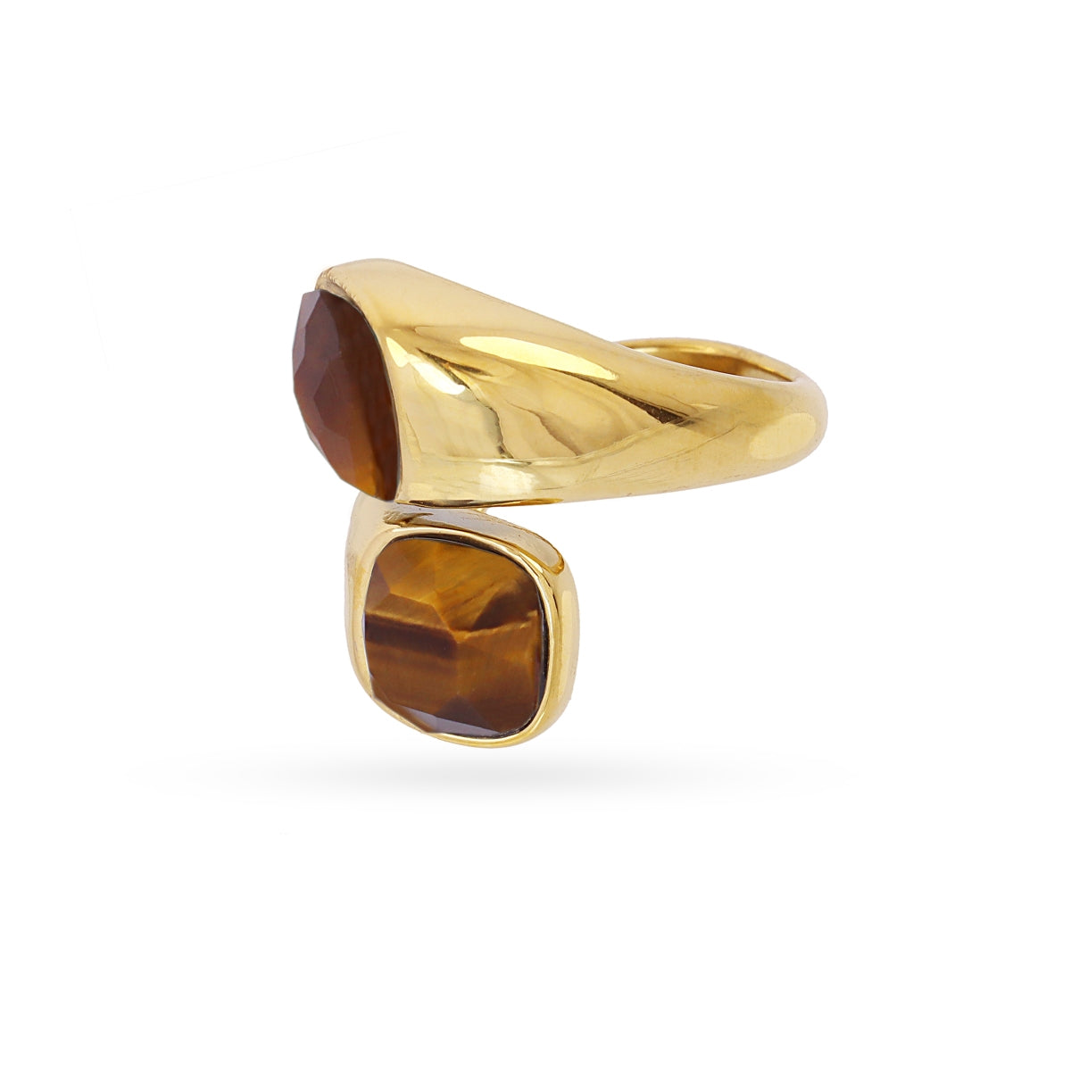 Anillo Spirit doble piedra natural Café Anartxy