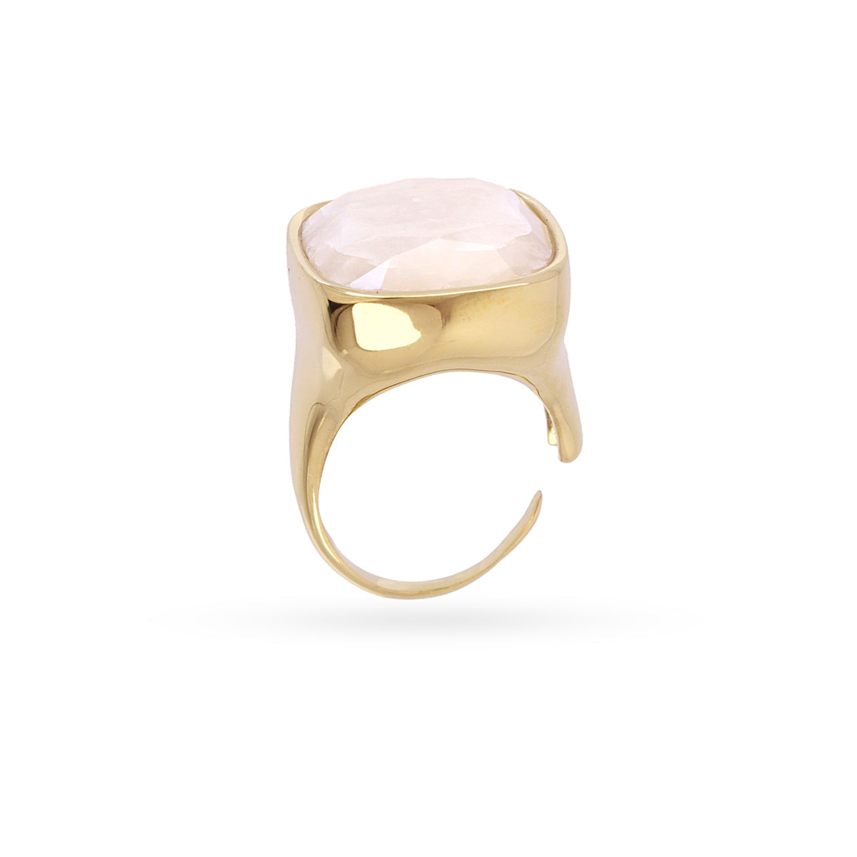 Anillo Spirit sello piedra cuadrada Beige Anartxy