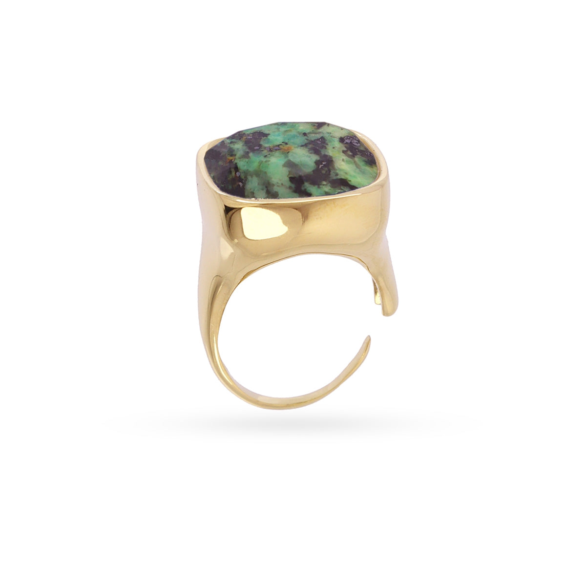 Anillo Spirit sello piedra cuadrada Verde Anartxy