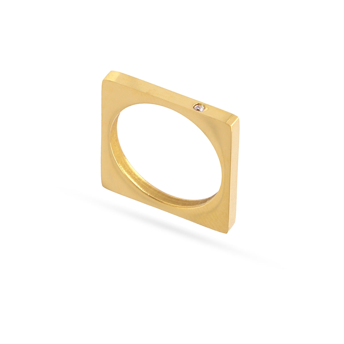 Anillo Vandal geométrico mini circonita Dorado Anartxy