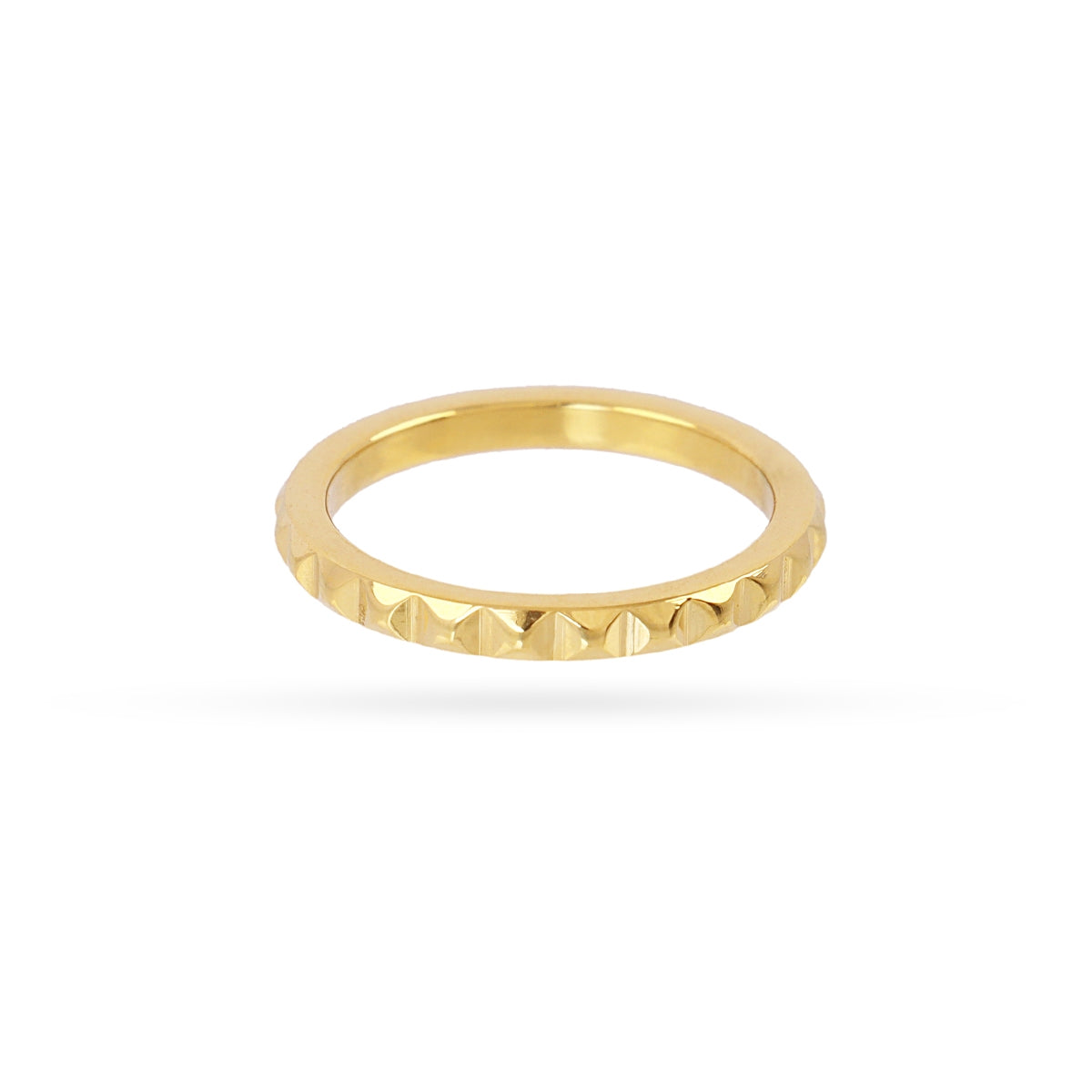 Anillo Vandal solitario textura Dorado Anartxy