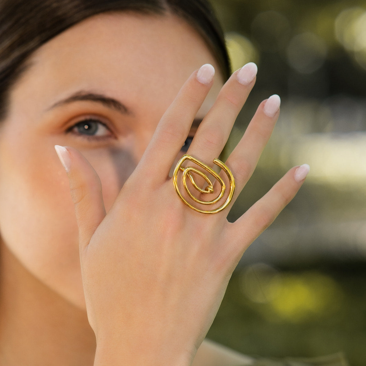 Anillo Waves Curvia Dorado Anartxy