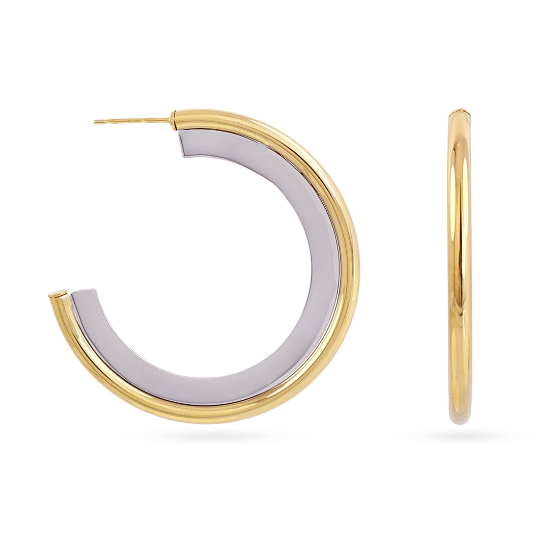 Aros abiertos Essentials minimal oro-plata Combinado metalizado Anartxy