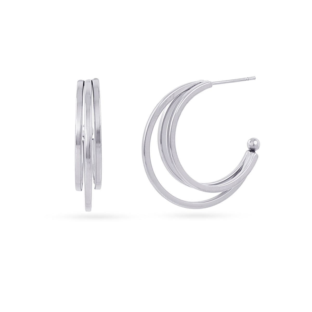 Aros abiertos Essentials triple banda plana Plateado Anartxy
