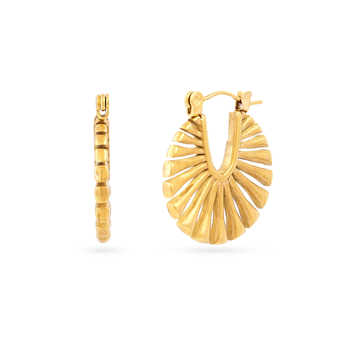 Aros Essentials abanico rayado Dorado Anartxy