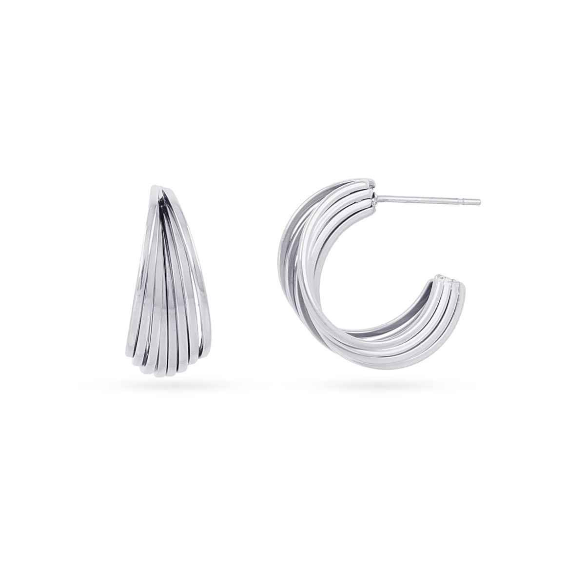 Aros Essentials acanalado Plateado Anartxy