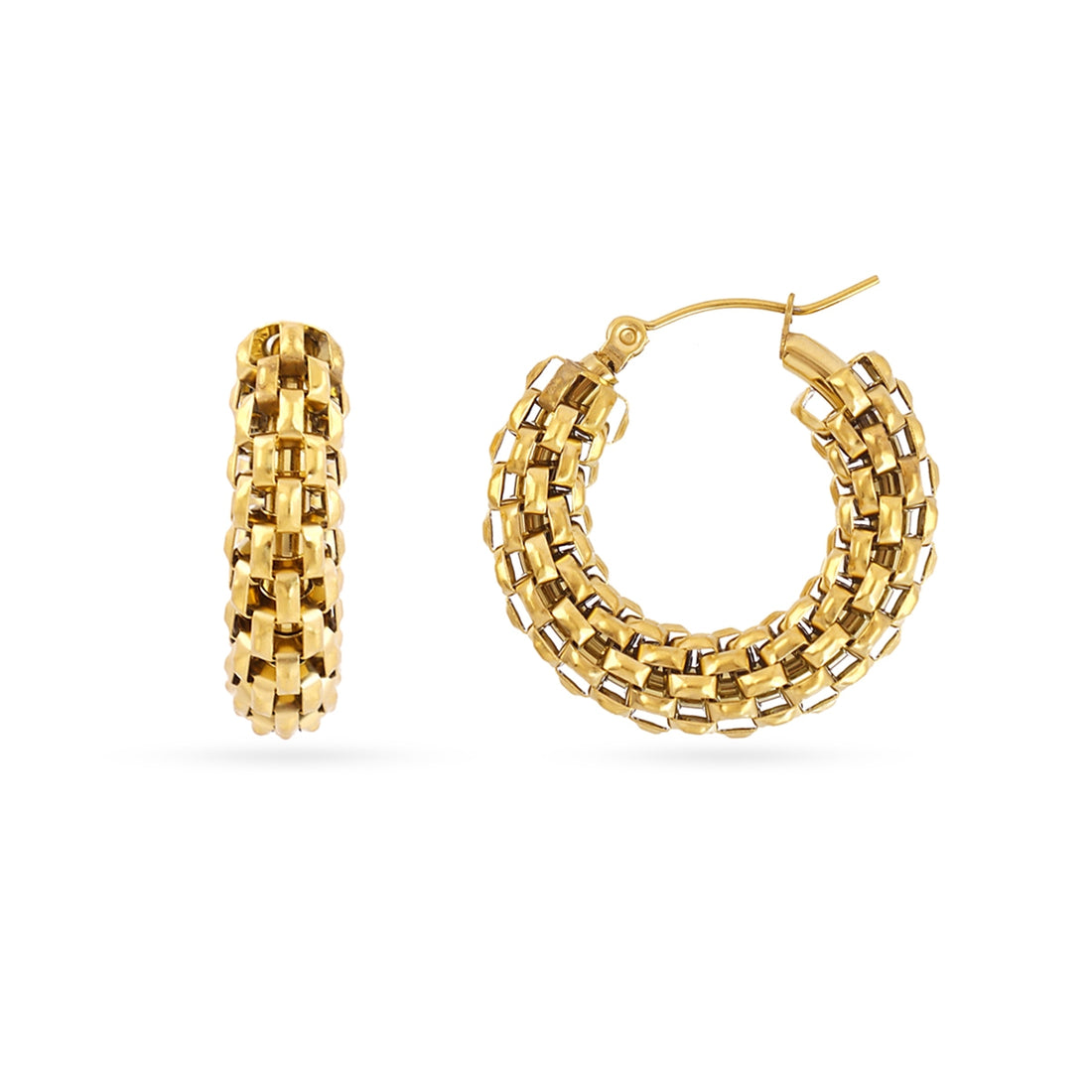 Aros Essentials cadena entrelazada Dorado Anartxy