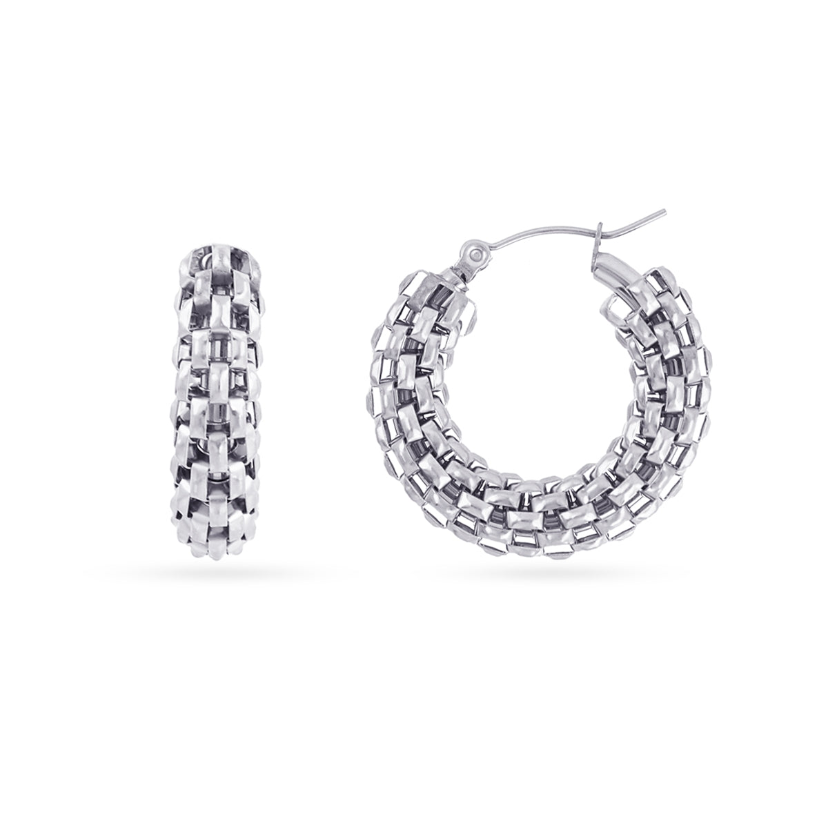 Aros Essentials cadena entrelazada Plateado Anartxy