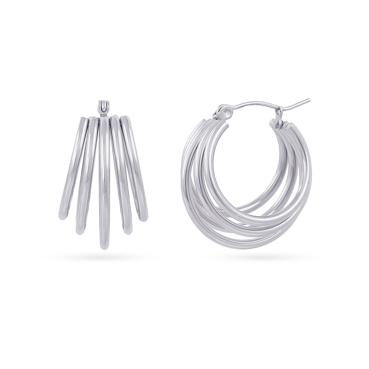 Aros Essentials cierre snap Plateado Anartxy