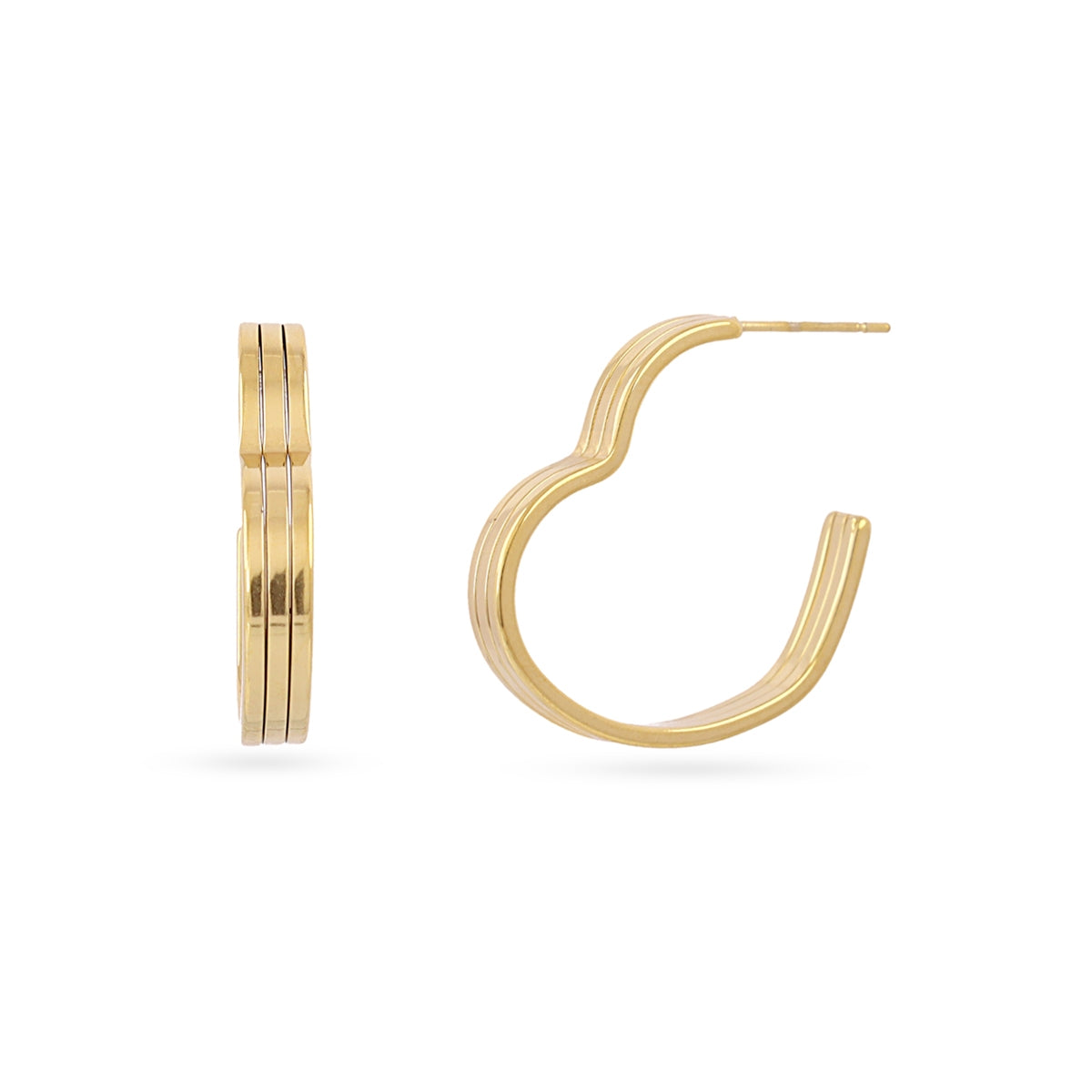 Aros Essentials corazón triple Dorado Anartxy