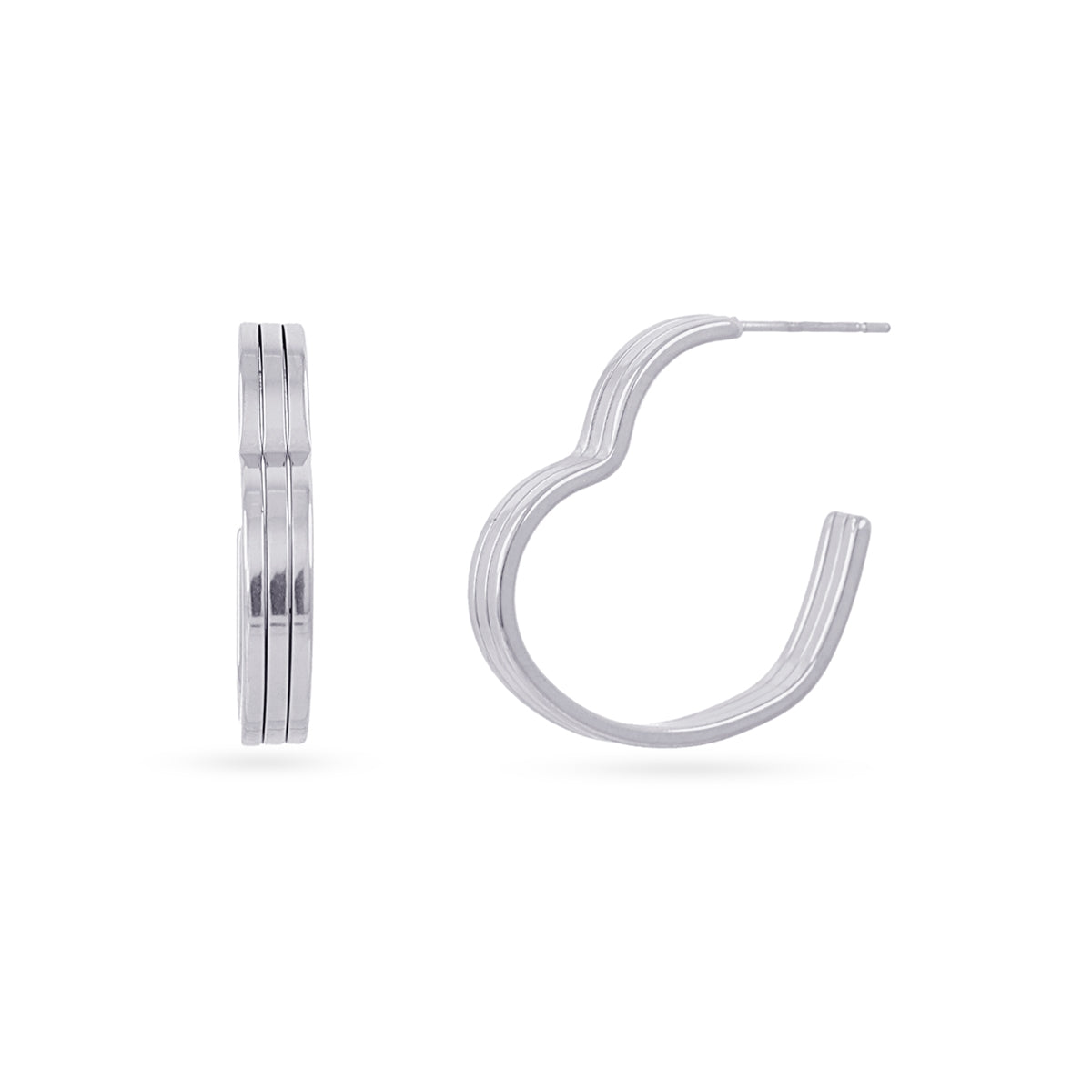 Aros Essentials corazón triple Plateado Anartxy