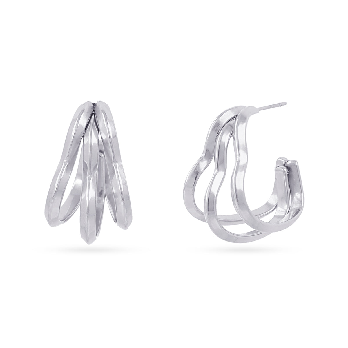 Aros Essentials corazón tubular Plateado Anartxy