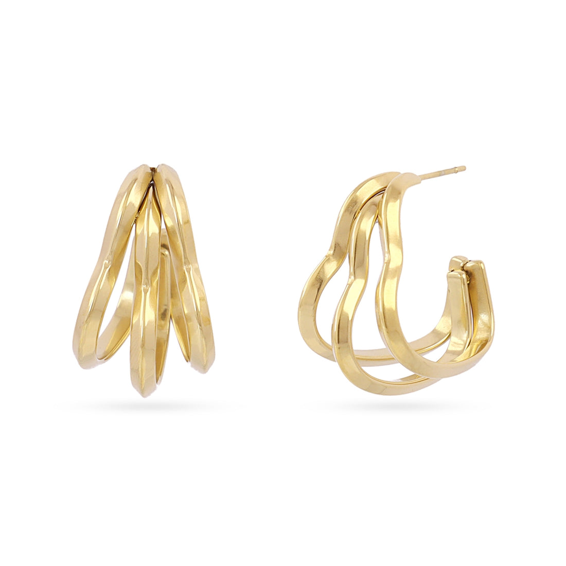 Aros Essentials corazón tubular Dorado Anartxy