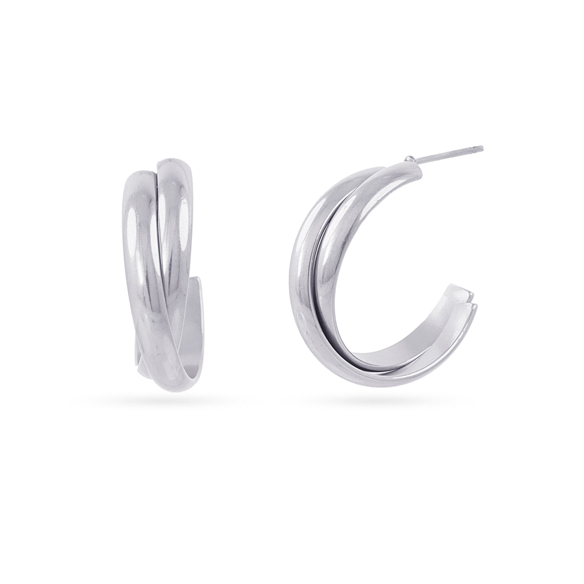 Aros Essentials doble tubo Plateado Anartxy