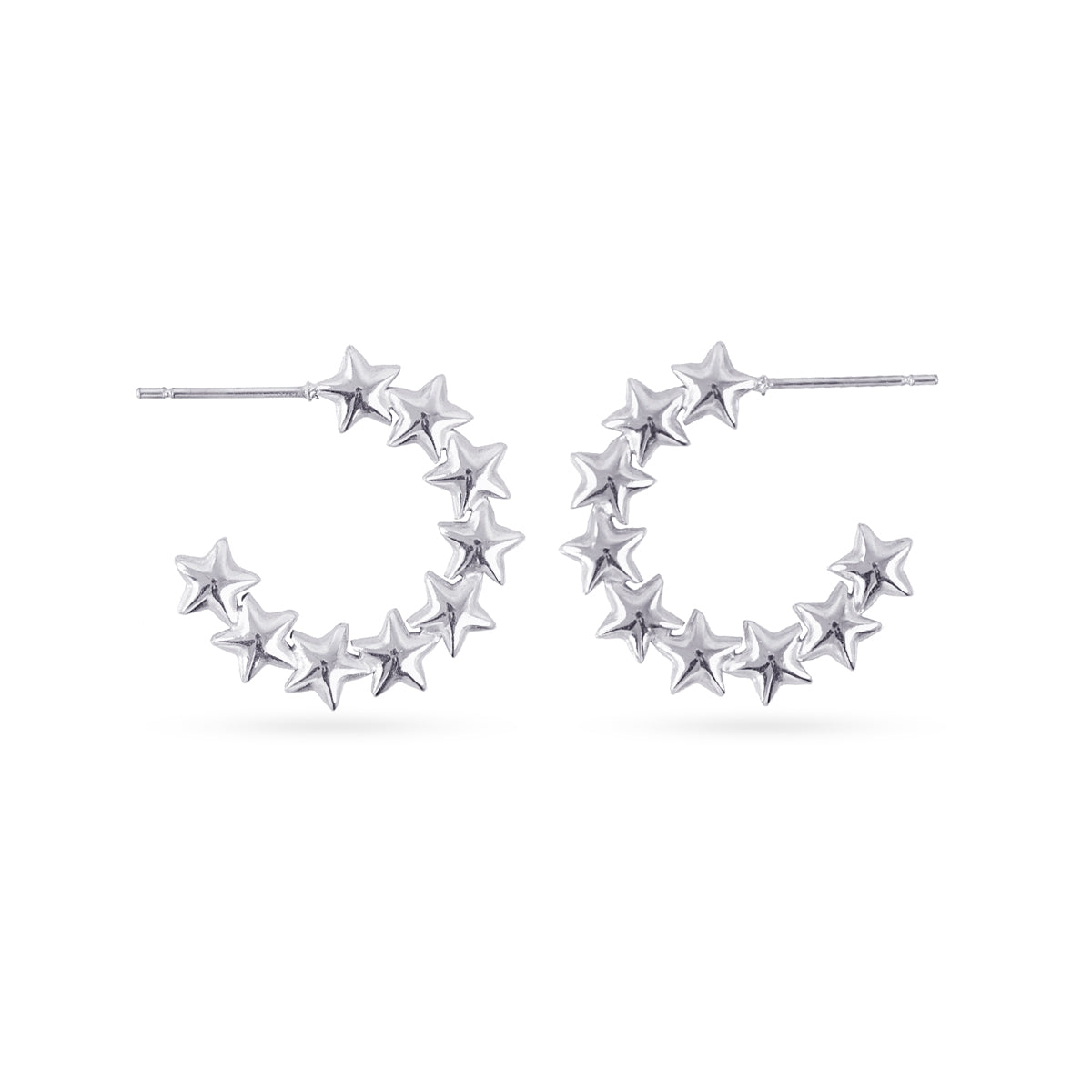 Aros Essentials estrellas Plateado Anartxy
