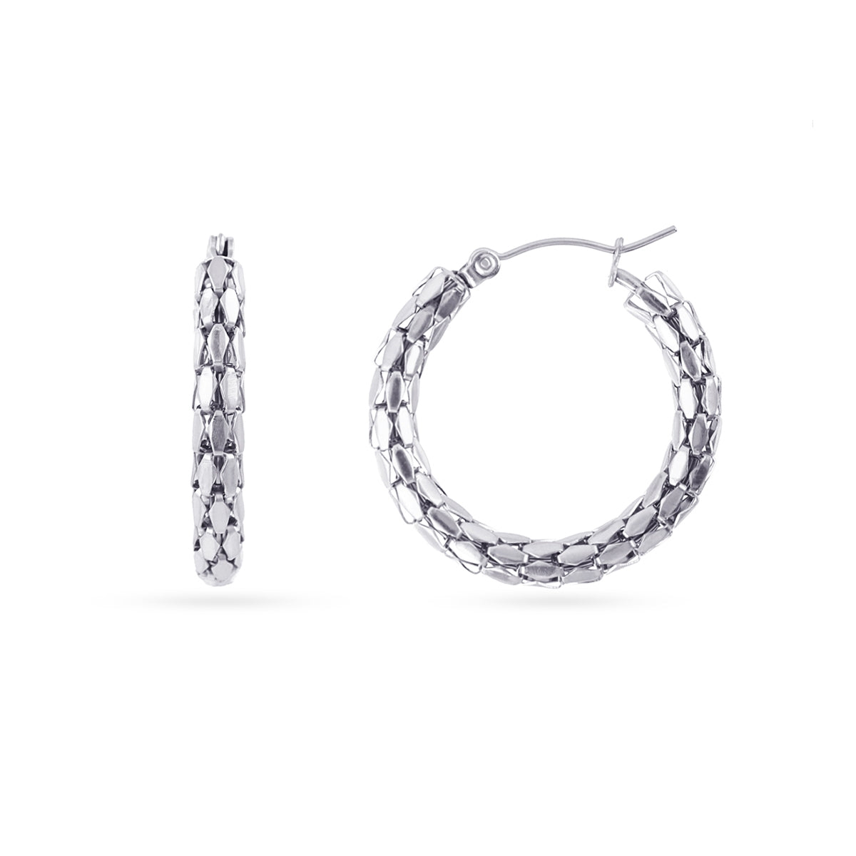 Aros Essentials malla escamas Plateado Anartxy