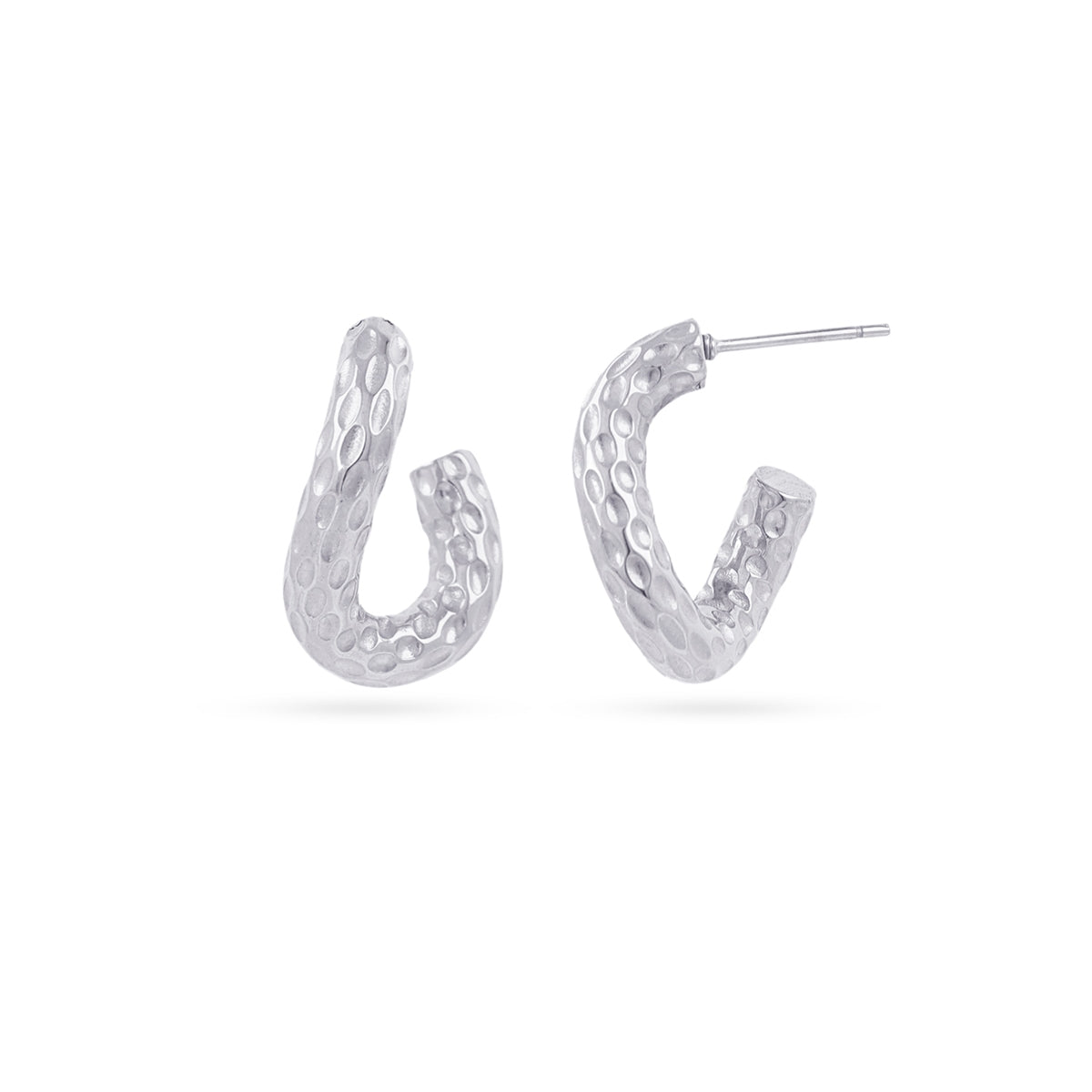 Aros Essentials orgánico martelé 20mm Plateado Anartxy
