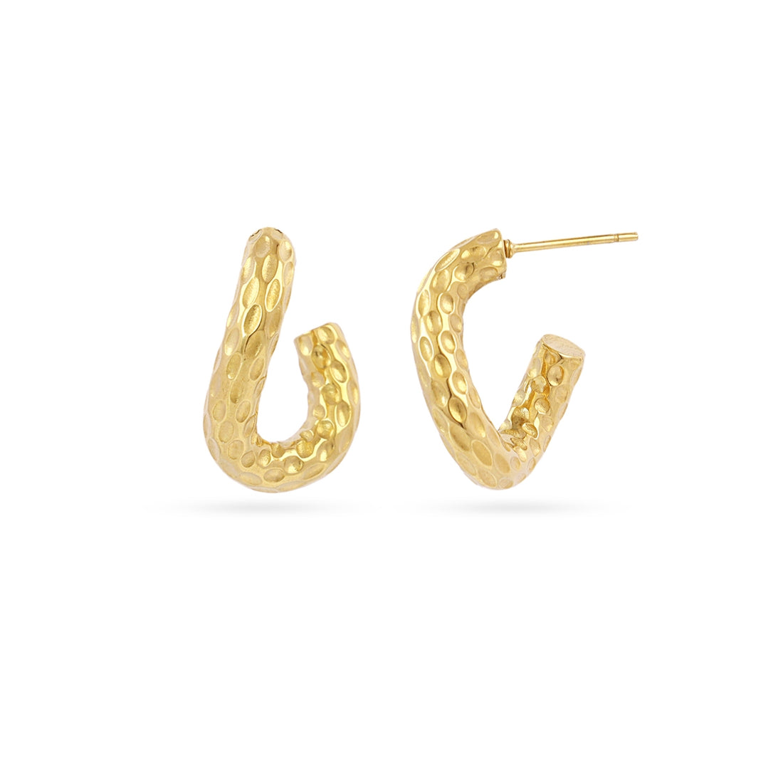 Aros Essentials orgánico martelé 20mm Dorado Anartxy