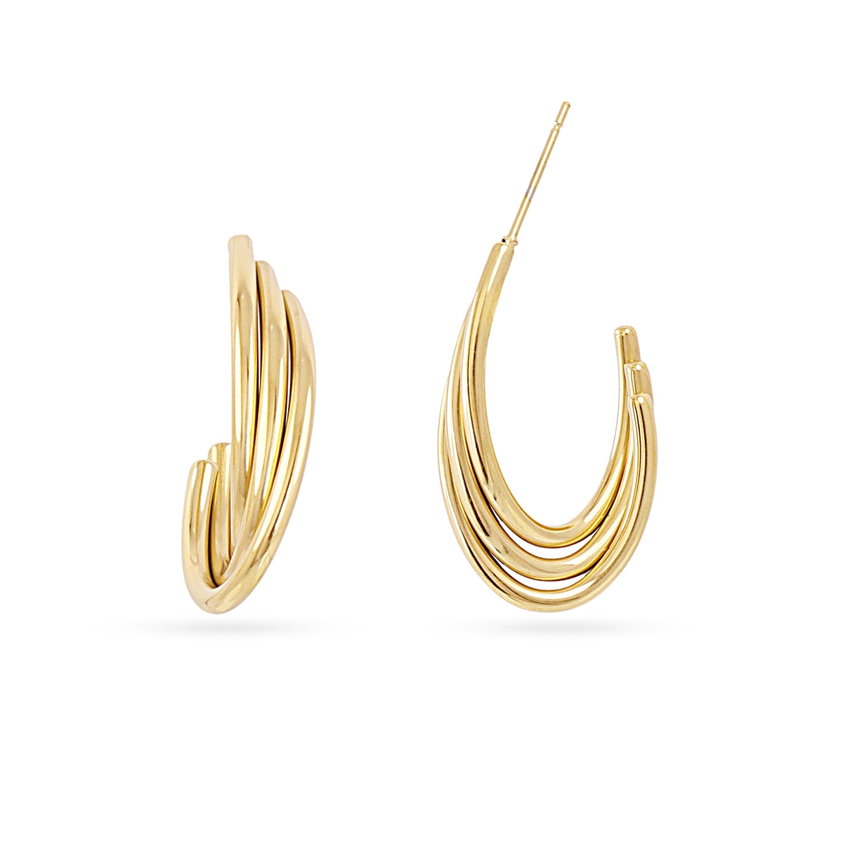 Aros Essentials ovalado acanalado Dorado Anartxy