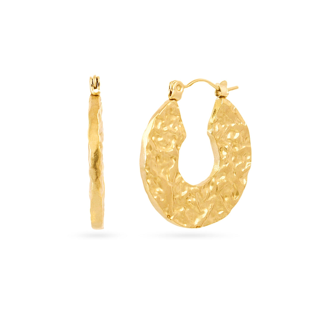 Aros Essentials óvalo martelé Dorado Anartxy
