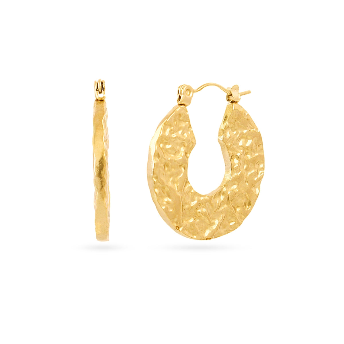 Aros Essentials óvalo martelé Dorado Anartxy