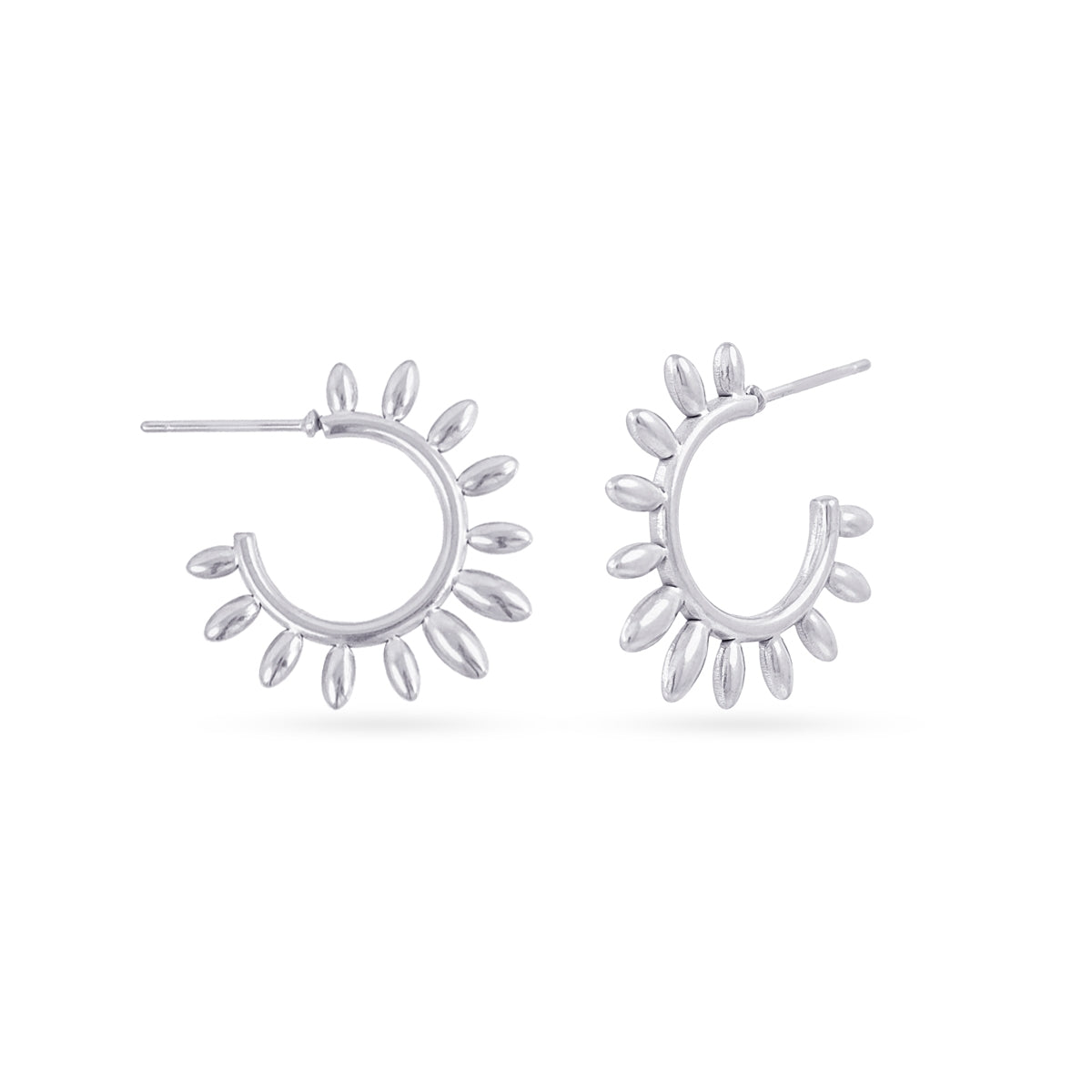 Aros Essentials pétalos ovalados Plateado Anartxy
