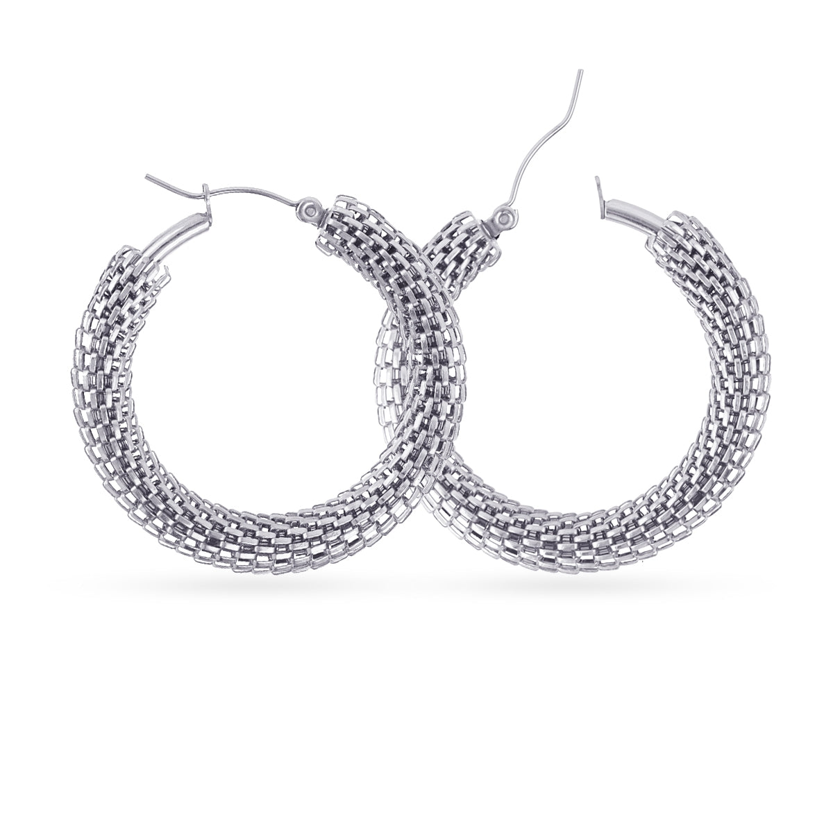 Aros Essentials rejilla grandes Plateado Anartxy