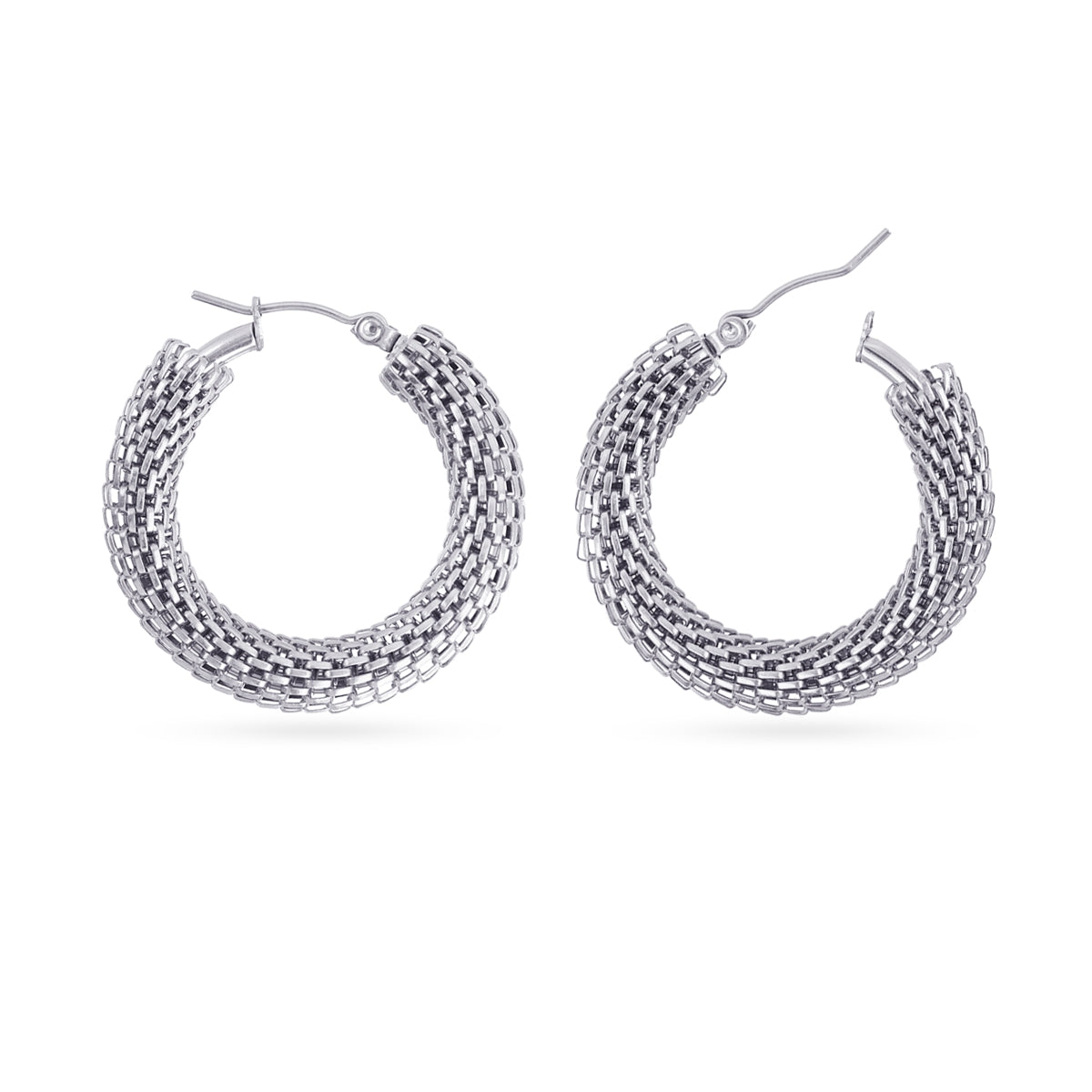 Aros Essentials rejilla medianos Plateado Anartxy