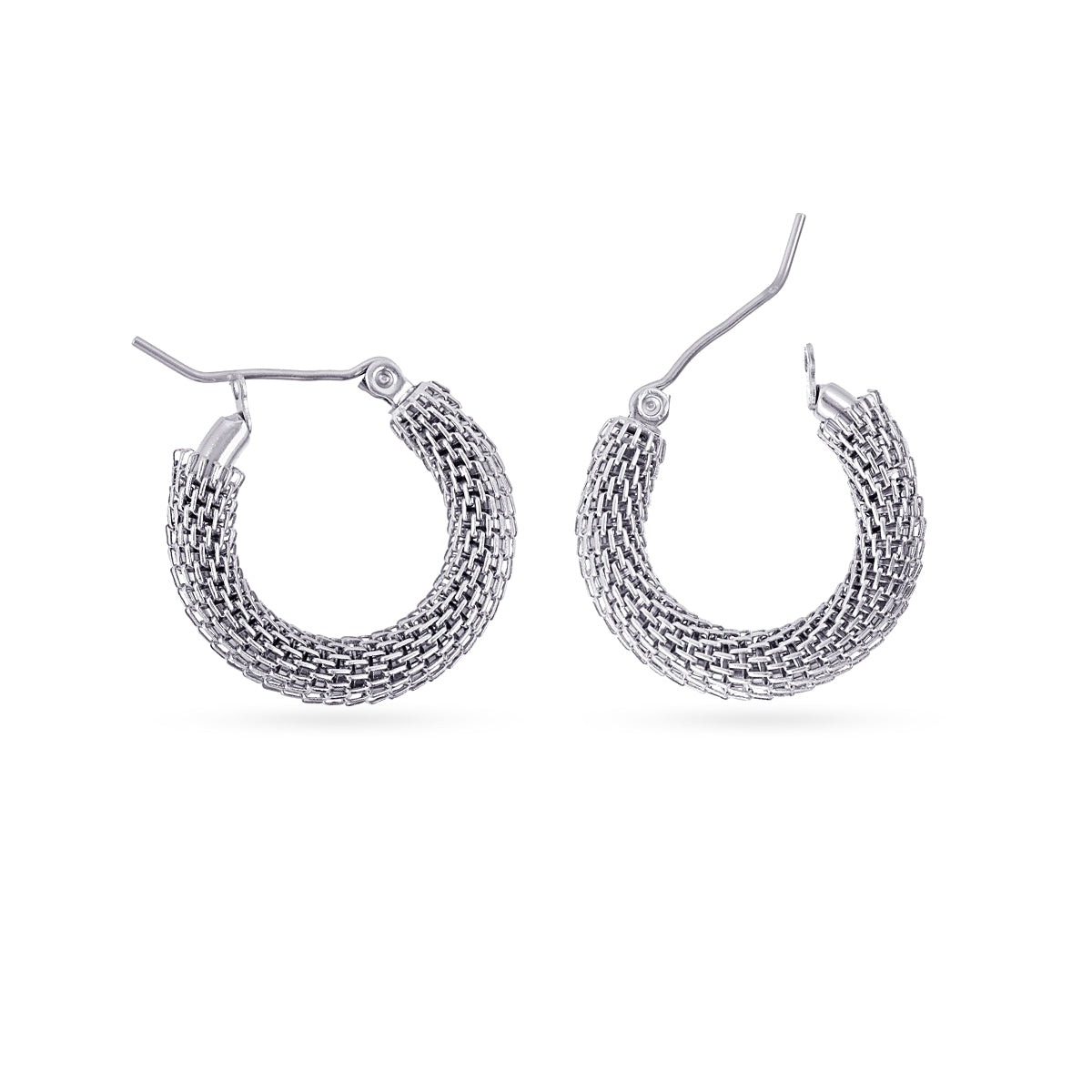 Aros Essentials rejilla pequeños Plateado Anartxy
