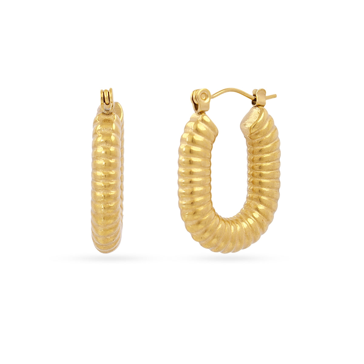 Aros Essentials ribbed textura Dorado Anartxy
