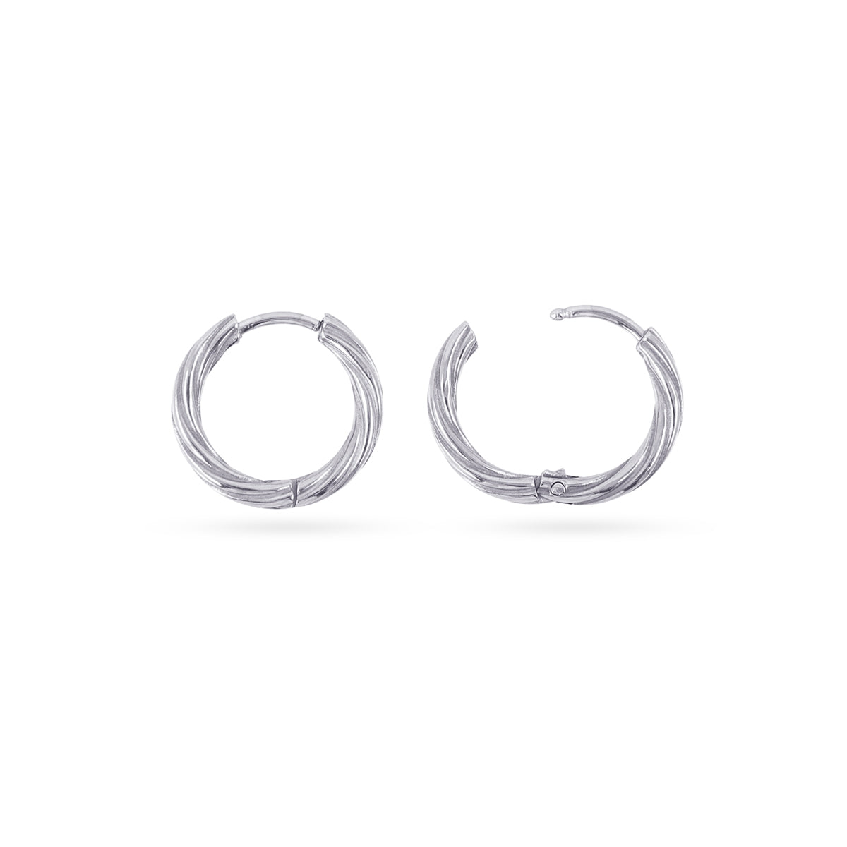 Aros Essentials trenzado 13 mm Plateado Anartxy