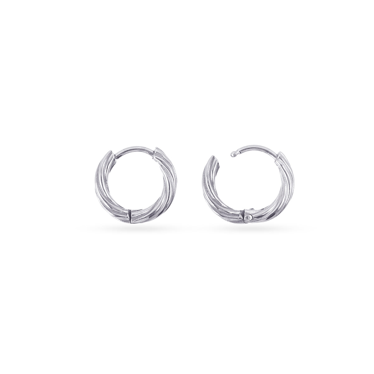 Aros Essentials trenzado 16 mm Plateado Anartxy