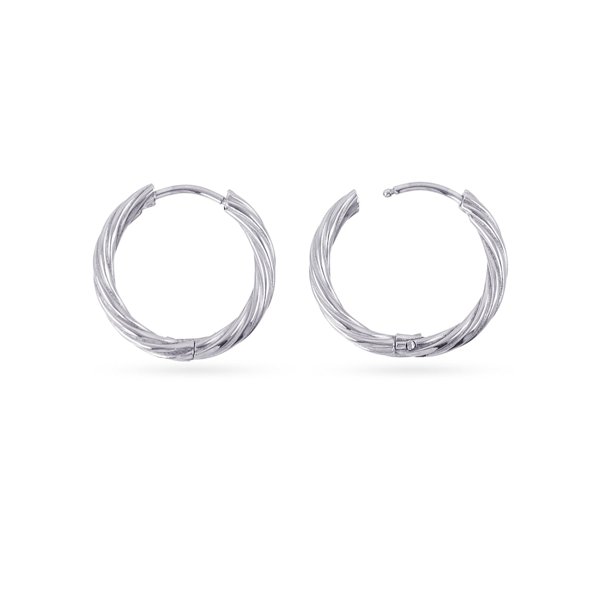 Aros Essentials trenzado 18 mm Plateado Anartxy