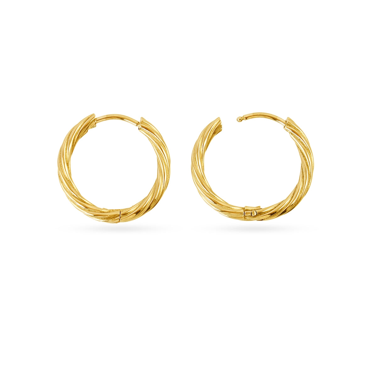 Aros Essentials trenzado 18 mm Dorado Anartxy