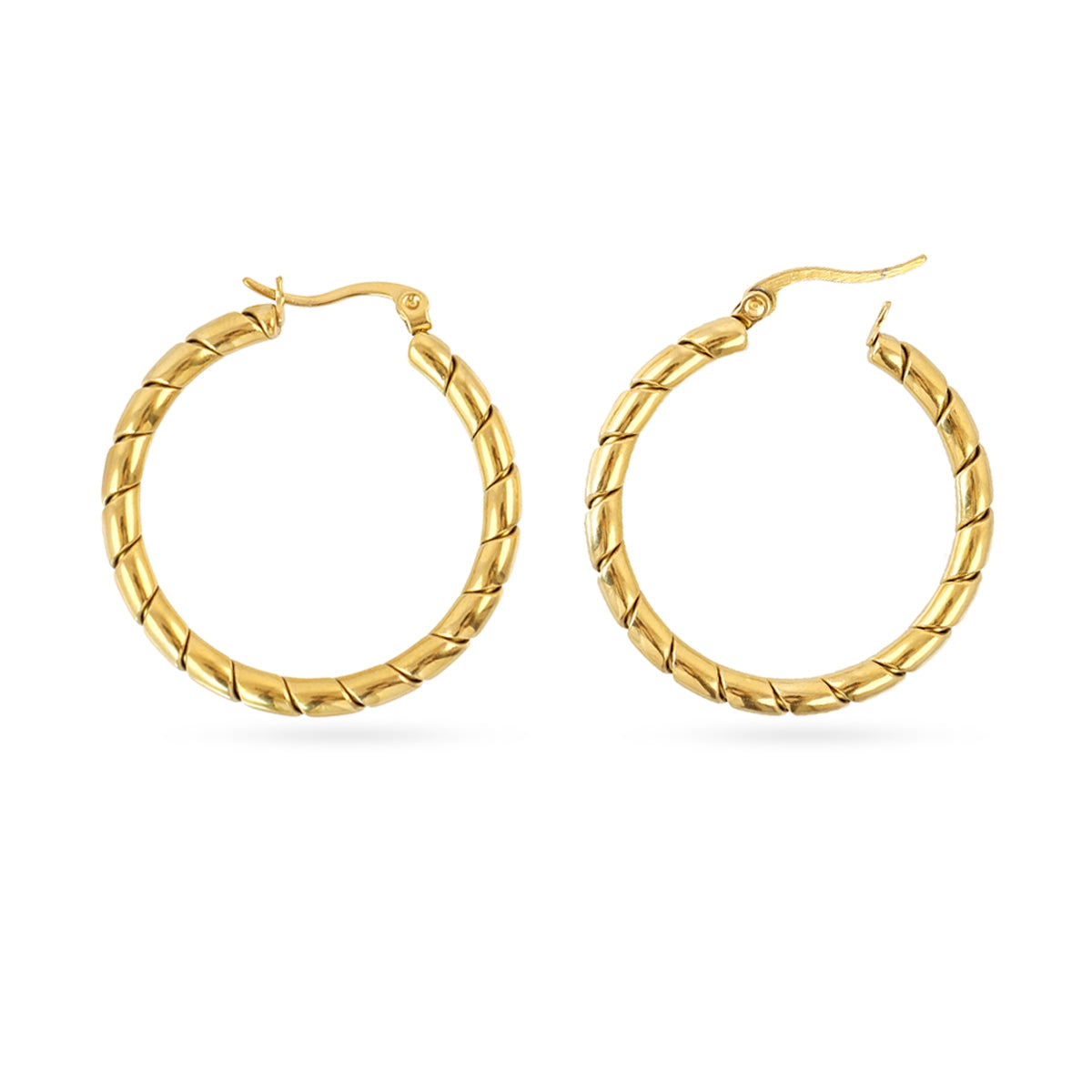 Aros Essentials trenzado bambú grandes Dorado Anartxy