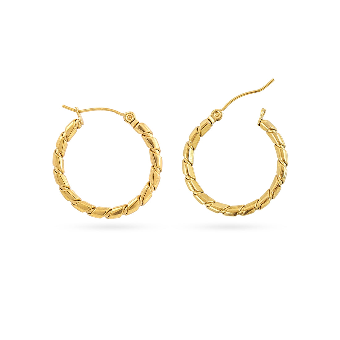 Aros Essentials trenzado bambú medianos Dorado Anartxy