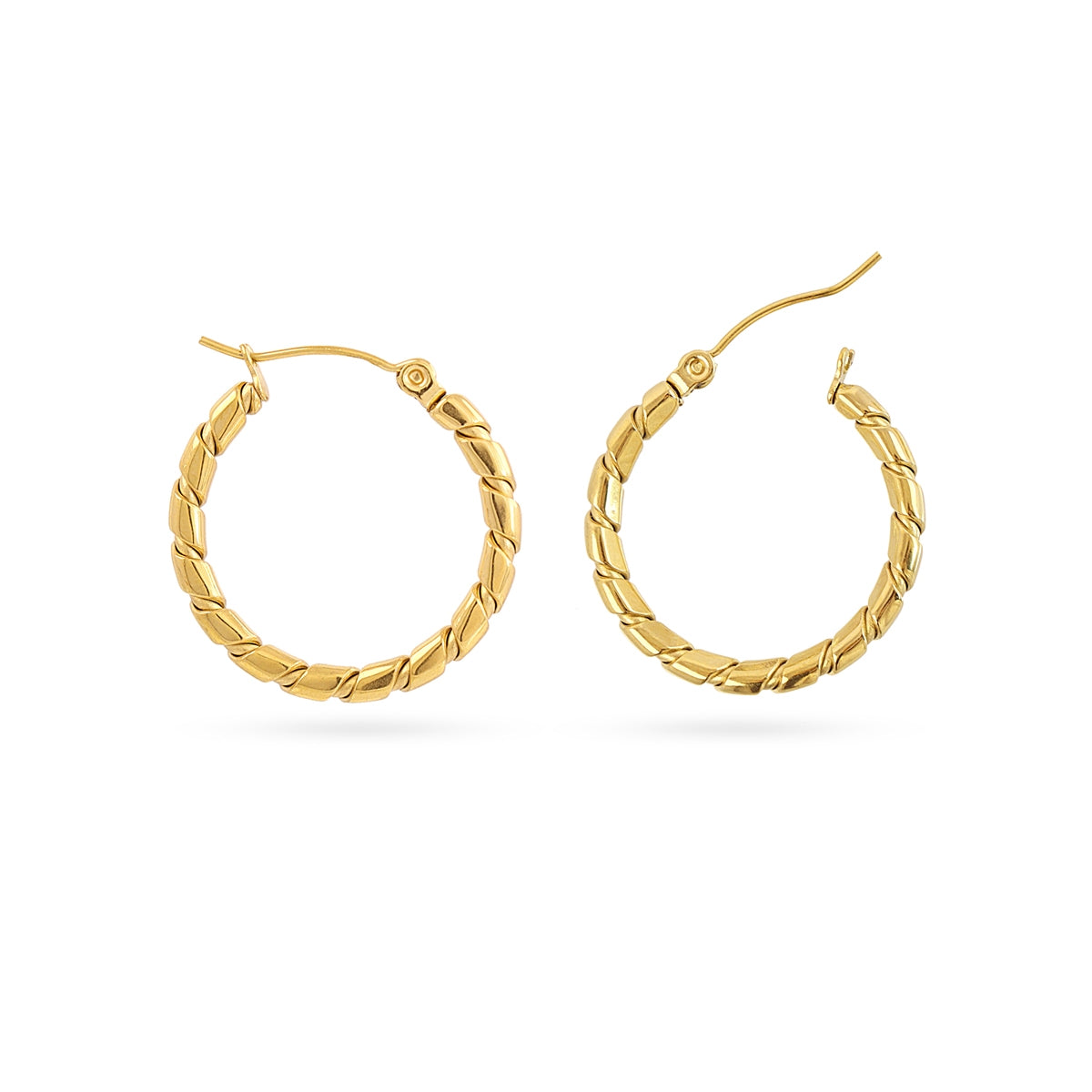 Aros Essentials trenzado bambú medianos Dorado Anartxy