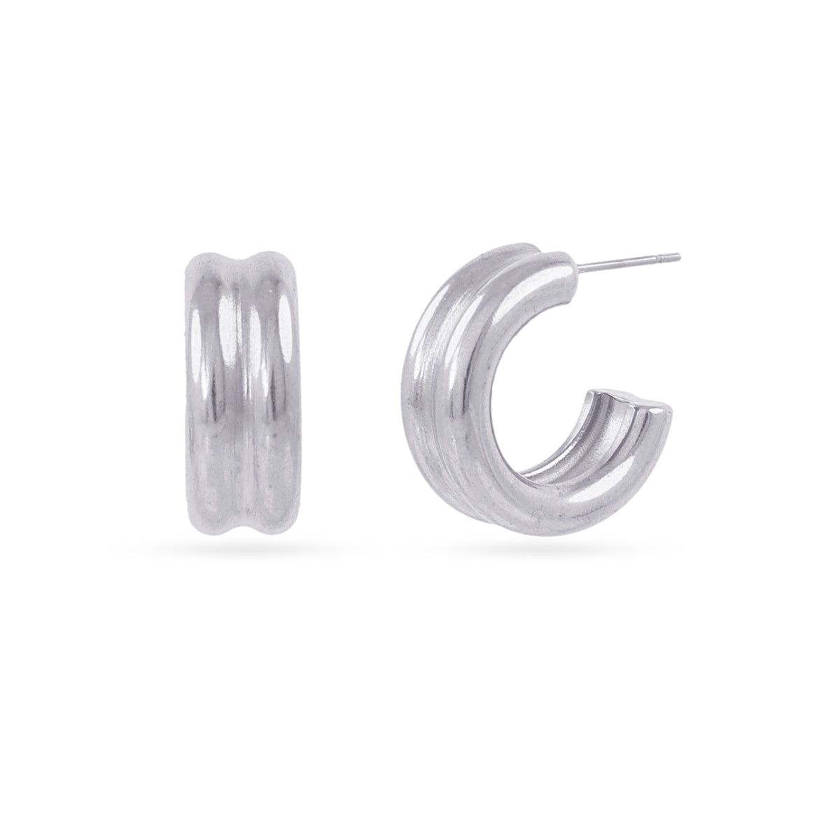 Aros Essentials tripe tubo Plateado Anartxy
