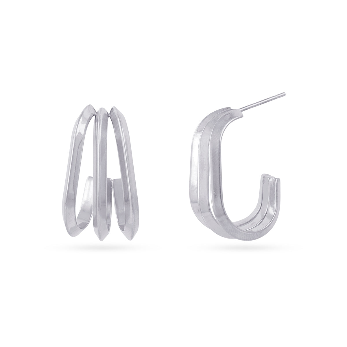 Aros Essentials triple banda plana Plateado Anartxy