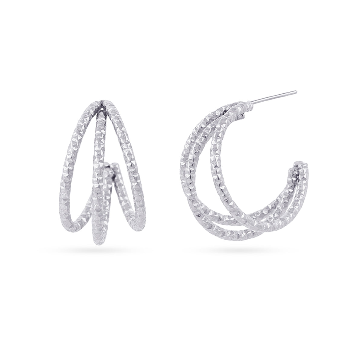 Aros Essentials triple brillo grandes Plateado Anartxy