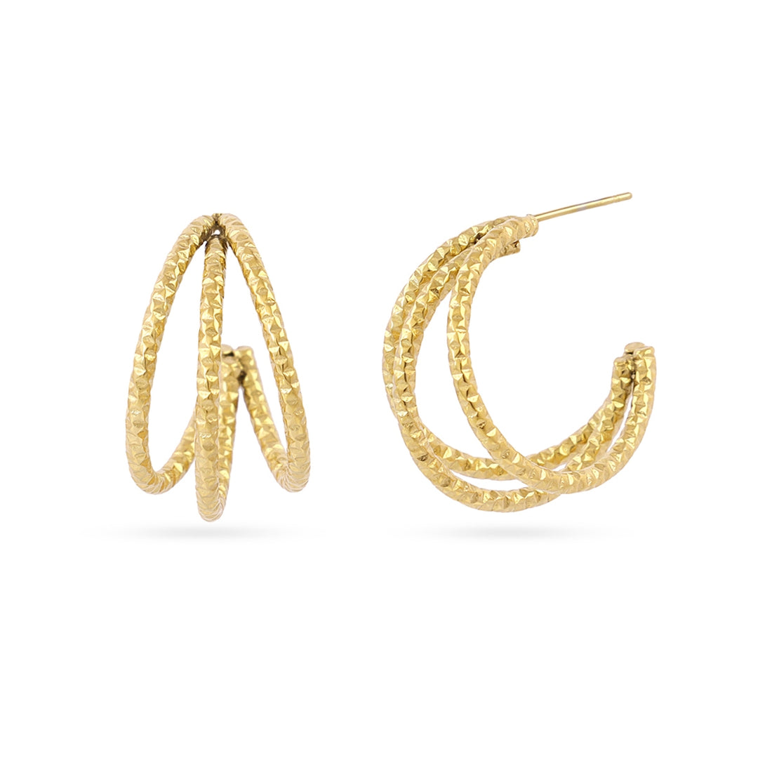 Aros Essentials triple brillo grandes Dorado Anartxy