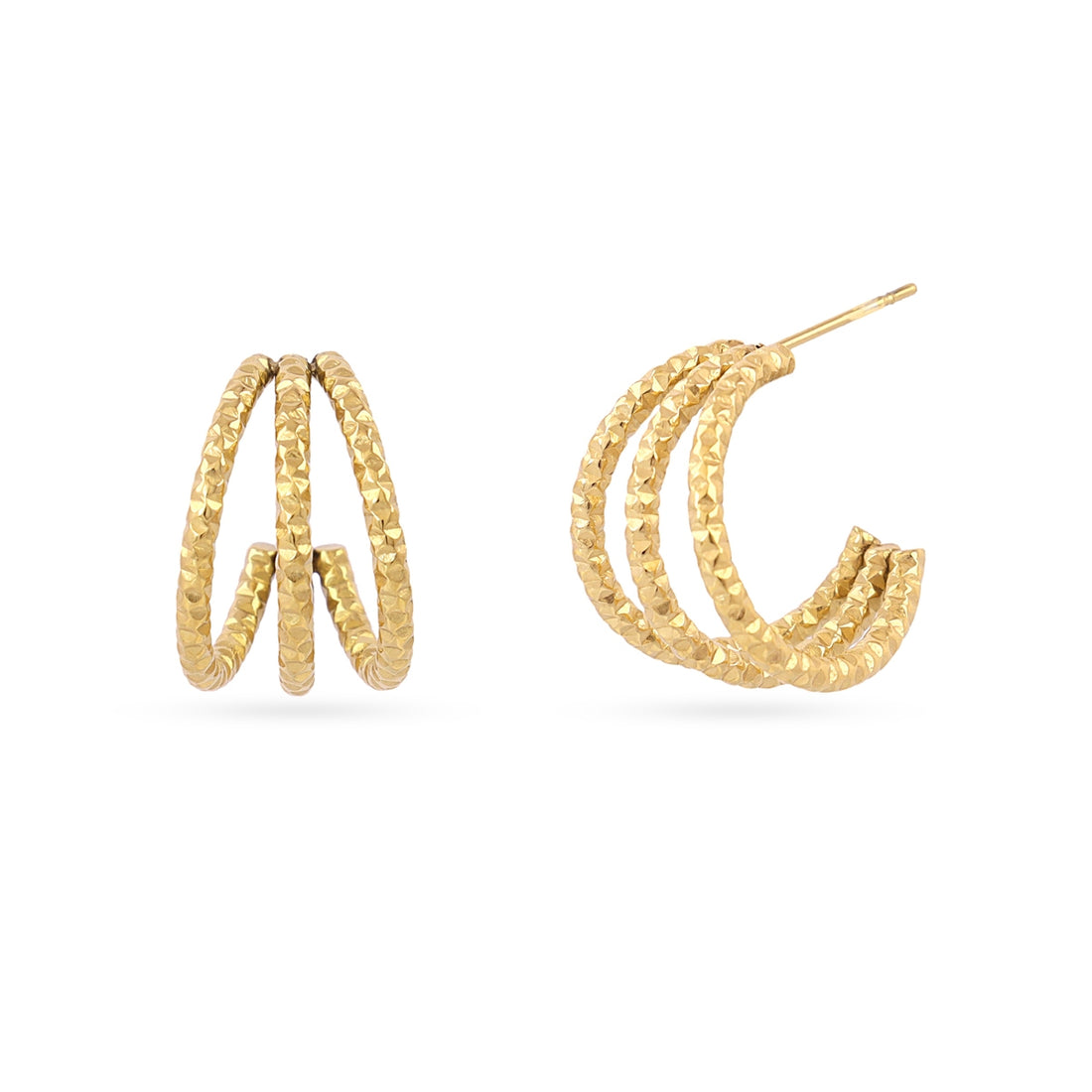 Aros Essentials triple brillo medianos Dorado Anartxy
