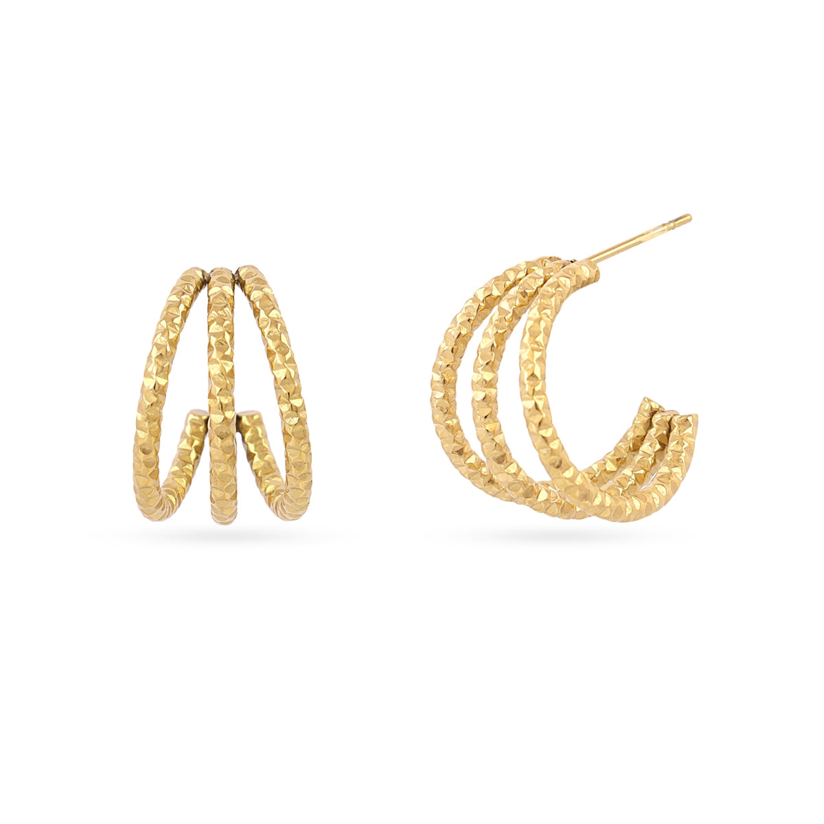 Aros Essentials triple brillo medianos Dorado Anartxy