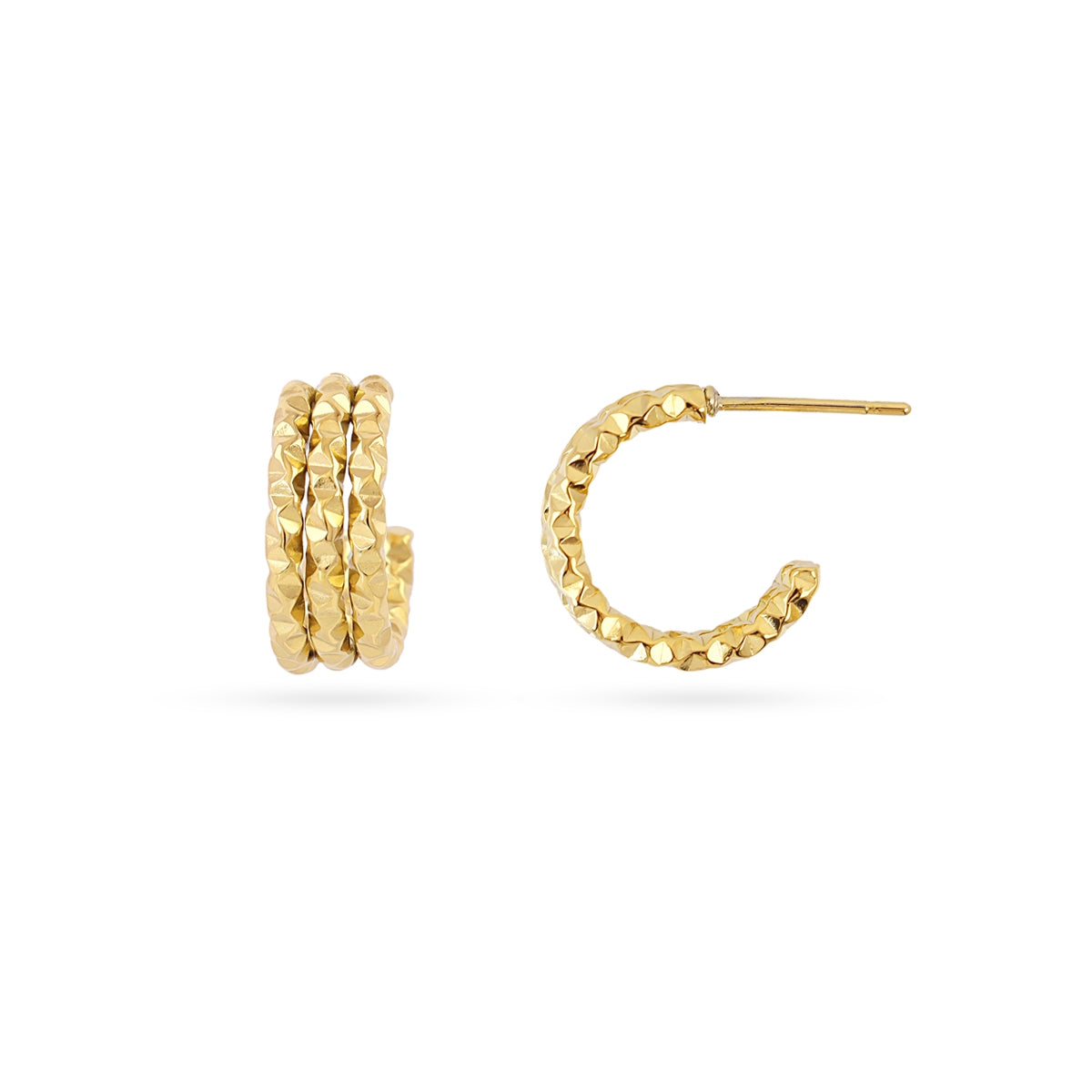 Aros Essentials triple brillo pequeños Dorado Anartxy