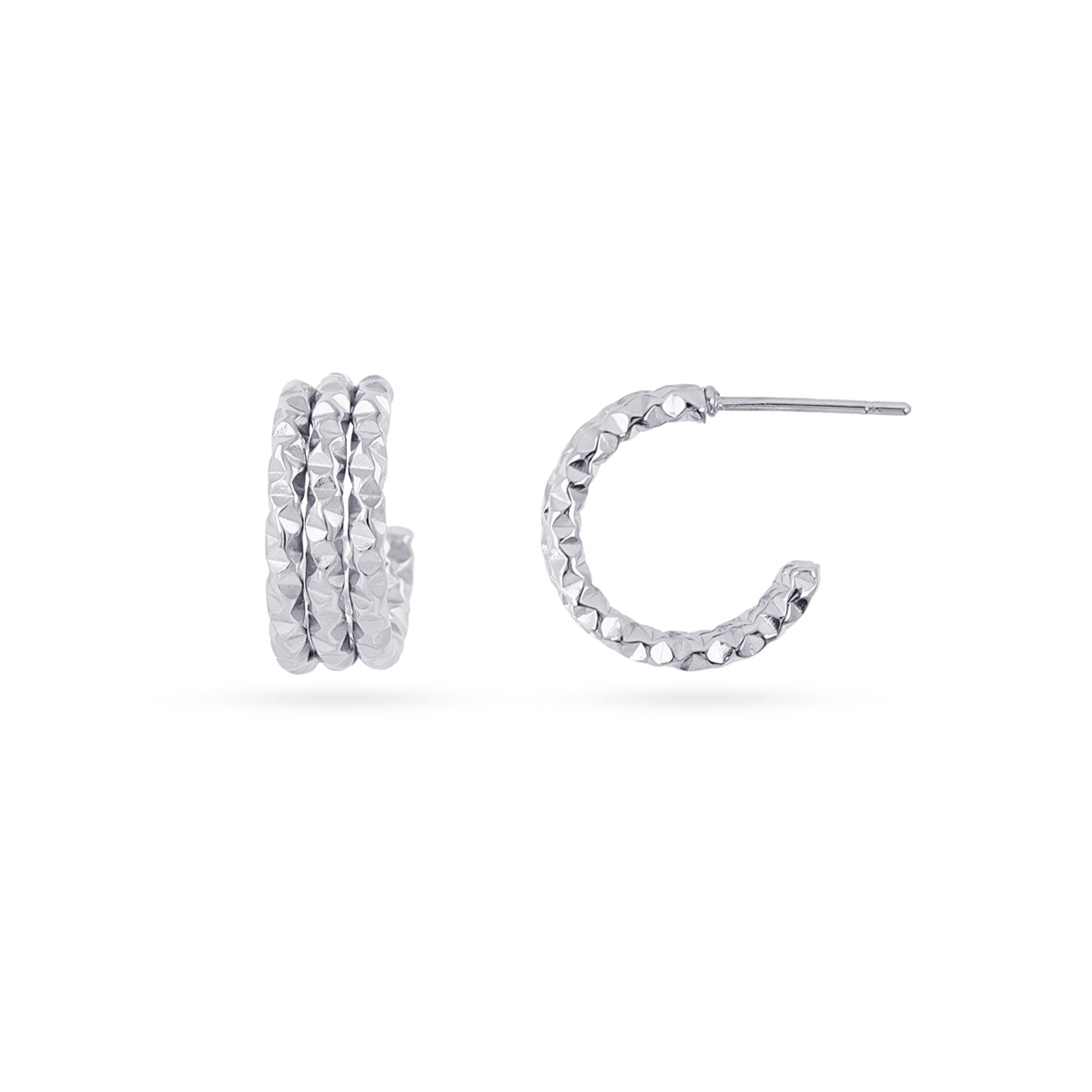 Aros Essentials triple brillo pequeños Plateado Anartxy